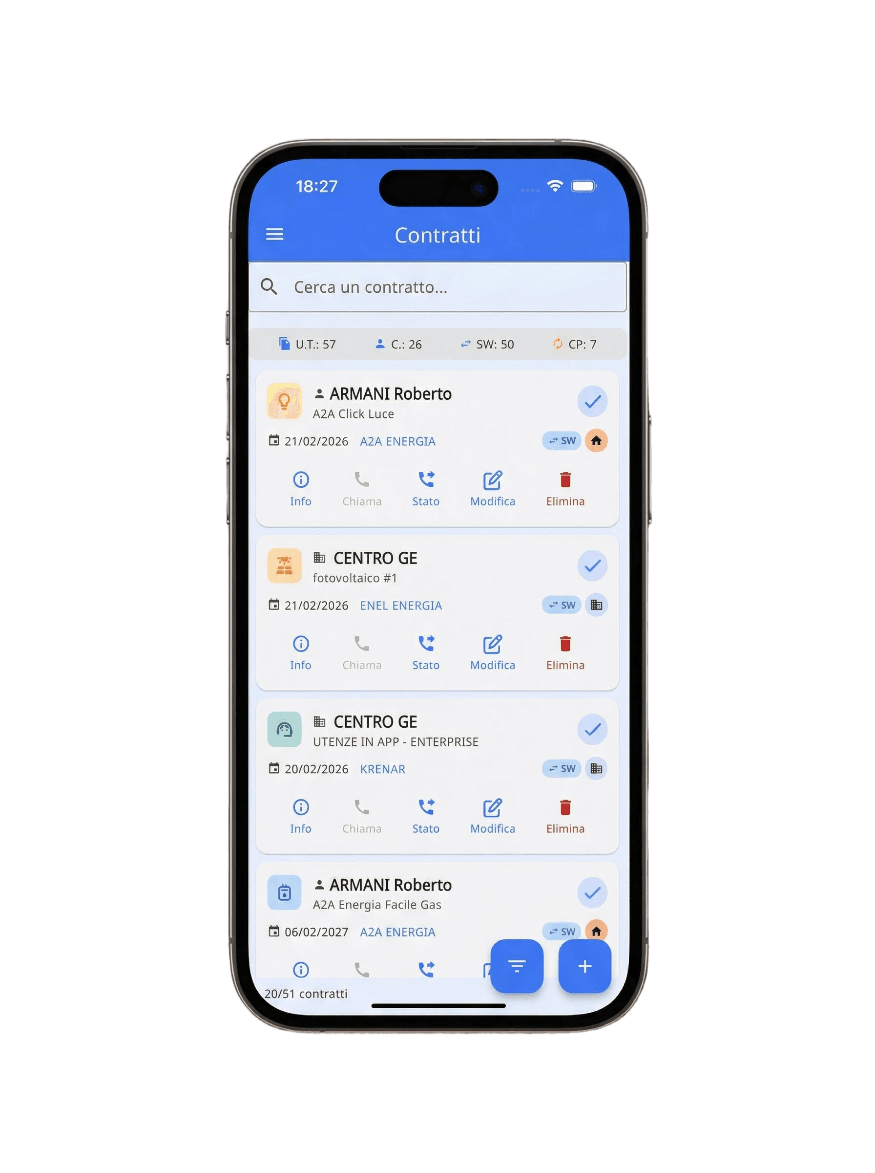 Dashboard CRM per broker energetici